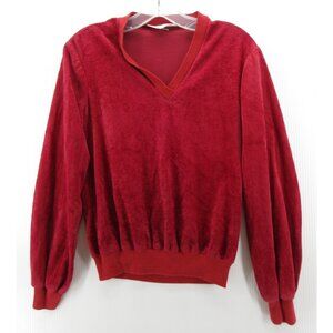 VINTAGE Sears Sweater Small Terry Cloth 70s Retro Disco Lounge Pullover